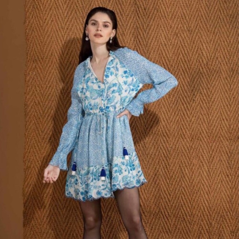 Hemant & Nandita Khaiyo Blue Dress Medium